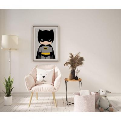 Quadro Infantil Baby Batman Retangular 20x30CM com Moldura Caixa Branco