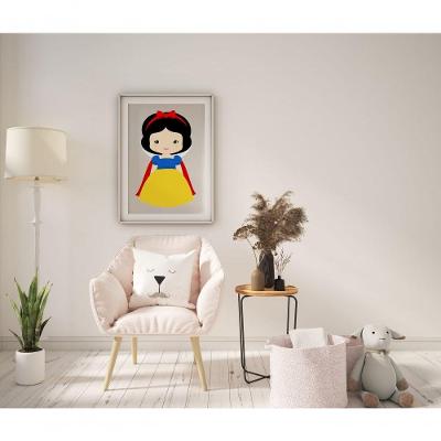 Quadro Infantil Decorativo Baby Branca de Neve Retangular 30 X 40 Amadeirado