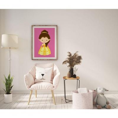 Quadro Infantil Decorativo Baby Bela Retangular 30 X 40 Moldura Baixa Branca