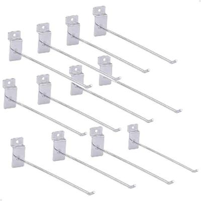 Ganchos Expositores para Painel Canaletado GT6414 10CM em Aço Zincado Prata Lorben