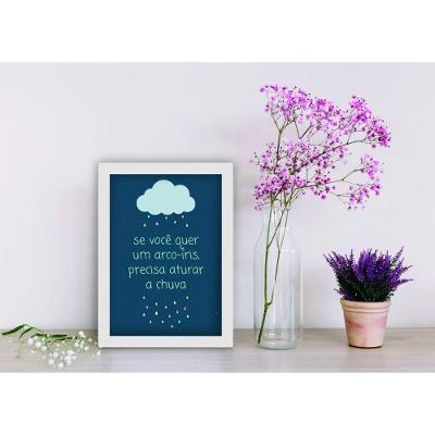 Quadro Decorativo Arco Íris Retangular 20 X 30 com Moldura Caixa Branca