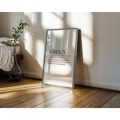 Quadro Decorativo Ambition Branco Retangular 50X70 para Decoração de Ambientes Internos Branco