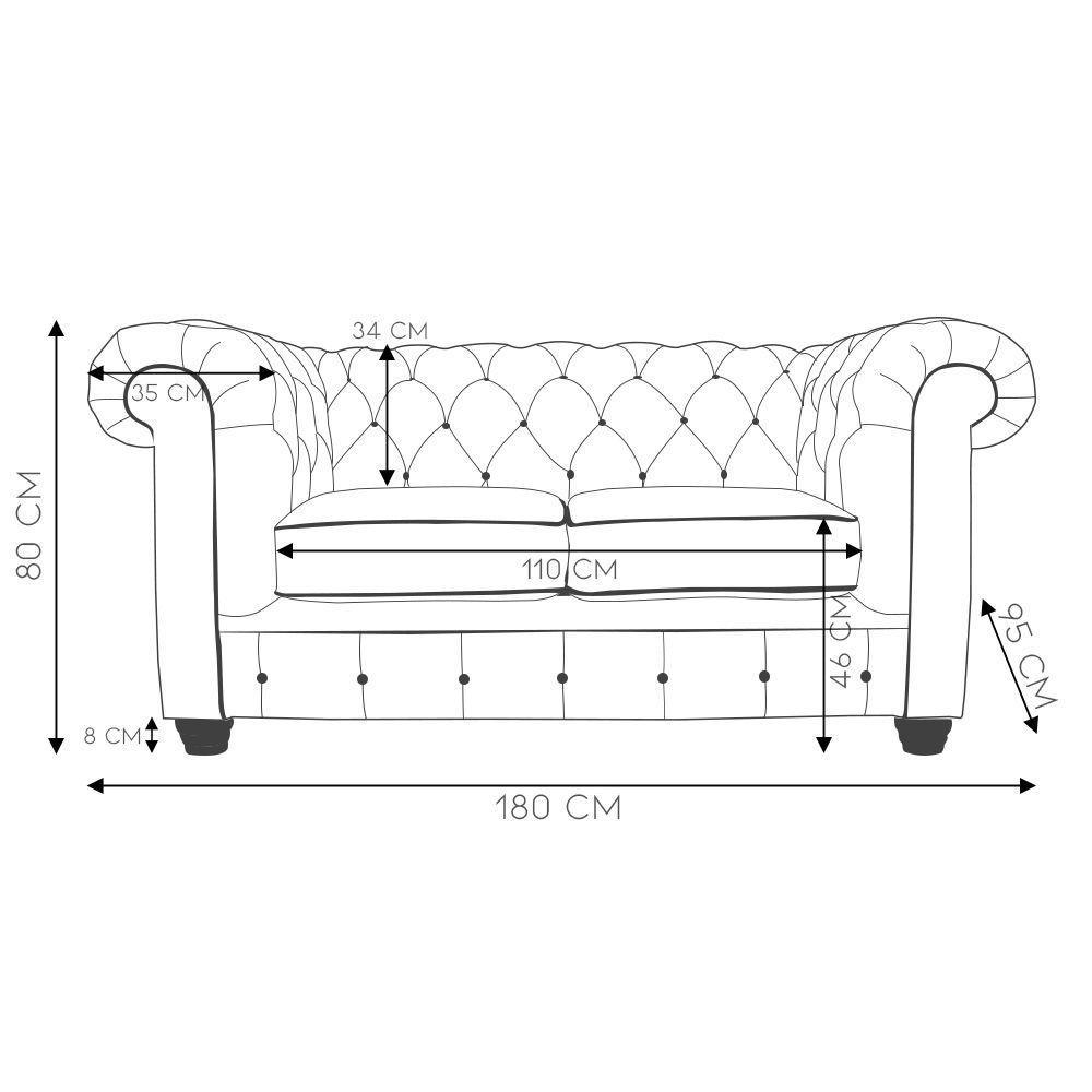 Sofá 2 Lugares com Pés Madeira Couro Conhaque Brilho - 2