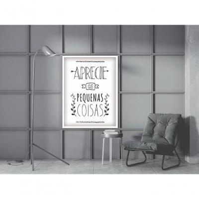 Quadro Decorativo Aprecie as Pequenas Coisas Retangular 20 X 30 Preto