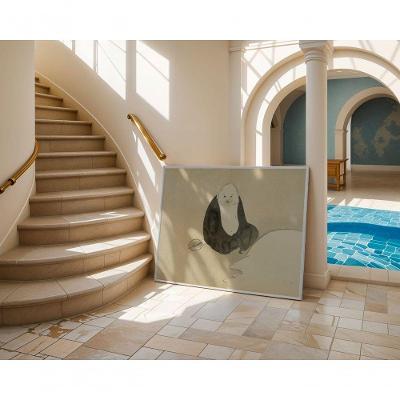 Quadro Decorativo Areia nos Pés, Tempo nas Mãos Retangular 60 X 90 Branco