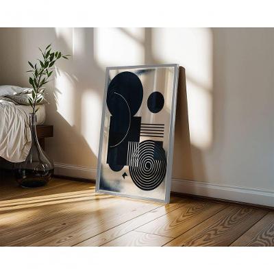 Quadro Decorativo Bauhaus 4 Abstrato Geométrico Retangular 60 X 90 Amadeirado