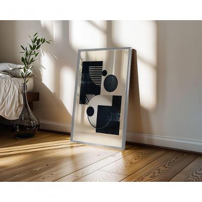 Quadro Decorativo Bauhaus 3 Abstrato Geométrico Retangular 60X90 Branco