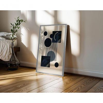 Quadro Decorativo Bauhaus 5 Abstrato Geométrico Retangular 60X90 Preto