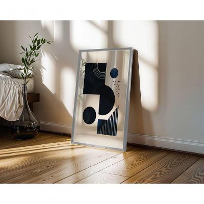 Quadro Decorativo Bauhaus 1 Abstrato Geométrico Retangular 60X90 Madeira