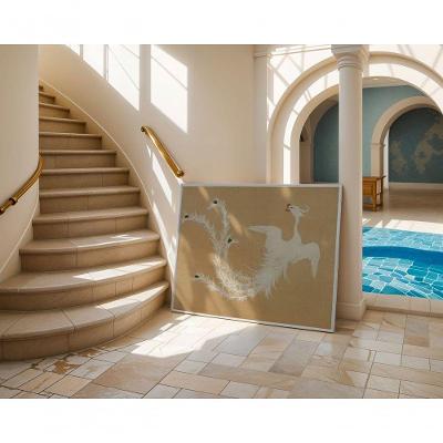 Quadro Decorativo Asas Sobre o Império Retangular 60x90CM Branco