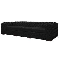 Sofá 4 Lugares Astúria 260cm Couro Natural Preto Fosco - 3