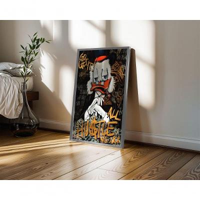 Quadro Decorativo All Hustle, no Luck Retangular 50 X 70 Preto