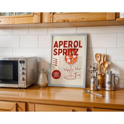 Quadro Decorativo Aperol Spritz Retangular 50X70 em Canvas Amadeirado