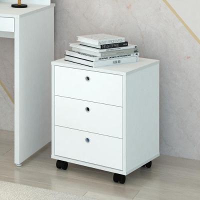 Gaveteiro New Com Rodízios 3 Gavetas Branco Artany