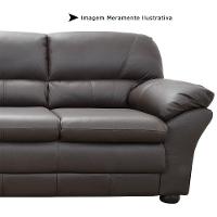 Sofá 3 Lugares Laura 212cm Couro Chocolate - 2