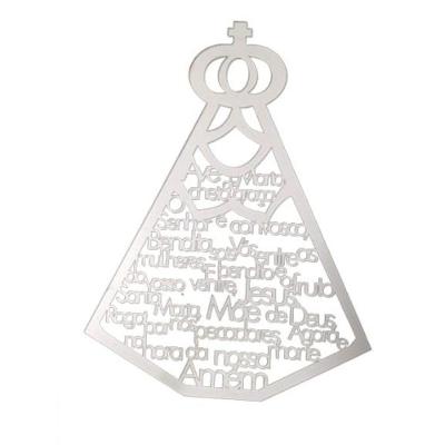Quadrinho Decorativo Ave Maria em Mdf Branco [F031] com Oração Ideal para Decoração Branco