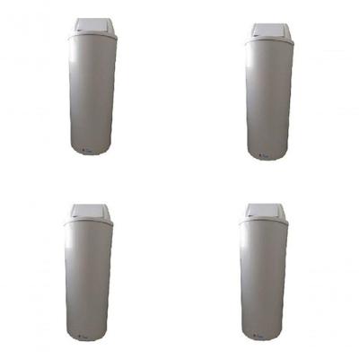 Kit 4 Lixeiras 4 Cestos Alto com Tampa Vai-vem 22L Plástico para Cozinha e Escritório Preto