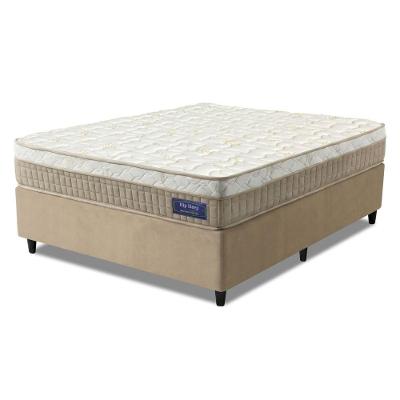 Cama Box Desmontável Colchão Queen Molas Superlastic Euro Pillow Start 158x198x62cm Apolo Bege