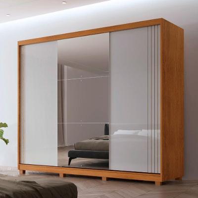 Guarda Roupa Casal Connor 3 Portas 4 Gavetas 6 Prateleiras Naturalle/off White