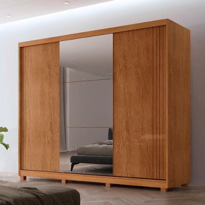 Guarda Roupa Casal Connor Mdf 3 Portas 2 Gavetas Com Espelho Naturalle
