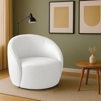 Poltrona Decorativa Giratória Lua D03 Orgânica Sintético Pu Branco D'Rossi