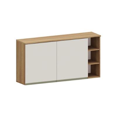 Armário Aéreo 120cm 2 Portas Com Nichos Diana Luciane Móveis Avelã/areia