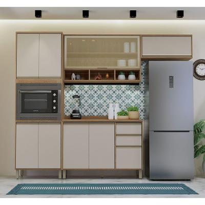 Cozinha Completa 4 Pçs Espaço Micro-ondas E Tampo 270cm Lari Vanilla-connect