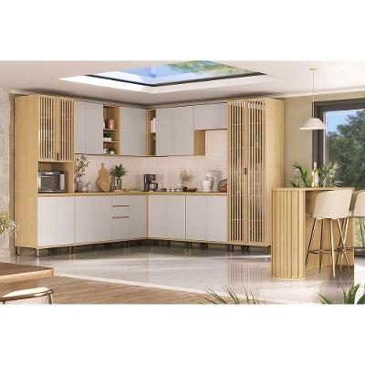 Cozinha Completa 11 Pçs Espaço Micro-ondas E Tampo 548cm Aur Carvalho-cinza Cristal