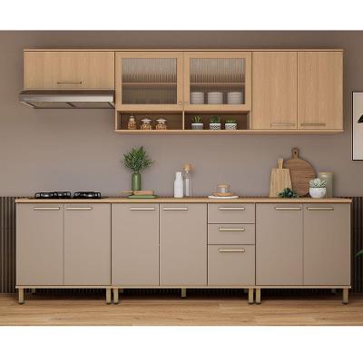 Cozinha Compacta 100% Mdf 6 Pçs 280cm Duna Luciane Móveis Freijó-cinammon