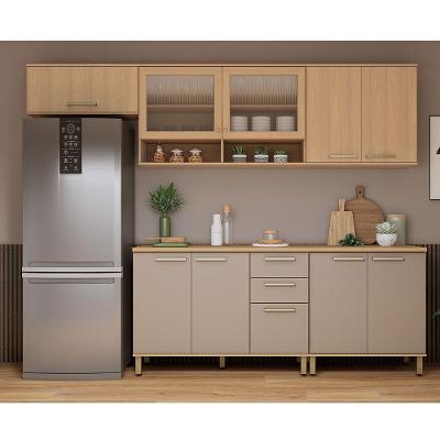 Cozinha Compacta 100% Mdf 5 Pçs 280cm Duna Luciane Móveis Freijó-cinammon