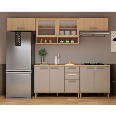Cozinha Compacta 100% Mdf 5 Pçs 280cm Duna Luciane Móveis Freijó-cinammon