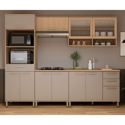 Cozinha Compacta 100% Mdf 5 Pçs 270cm Duna Luciane Móveis Freijó-cinammon