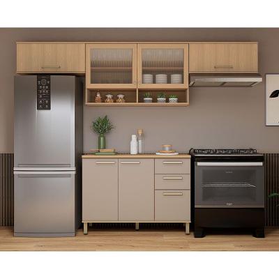 Cozinha Compacta 100% Mdf 4 Pçs 280cm Duna Luciane Móveis Freijó-cinammon