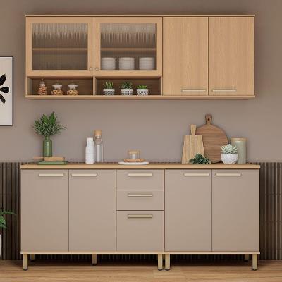 Cozinha Compacta 100% Mdf 4 Pçs 200cm Duna Luciane Móveis Freijó-cinammon