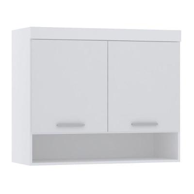 Armário Aéreo Maleiro 97cm 2 Pts Alpes Luciane Móveis Branco Pf/branco Pf