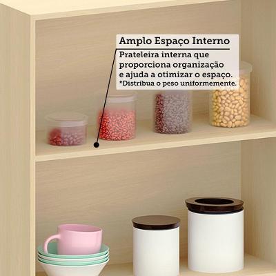 Armário Aéreo de Cozinha Aura 80CM 2 Portas 100% MDF Bater Cinza Cristal