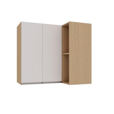 Armário Aéreo De Canto Reto 95cm 2 Portas Essenza Luciane Mó Andorra/branco