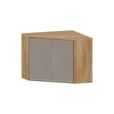 Armário Aéreo Canto Diagonal 1 Porta Diana Luciane Móveis Avelã/fumê