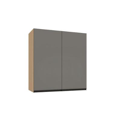 Armário Aéreo 80cm 2 Portas Essenza Luciane Móveis Andorra/cinza Puro