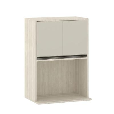 Armário Aéreo 60 Cm Com Nicho Para Microondas 2 Portas Linea Pátina Ff/mocca Laca