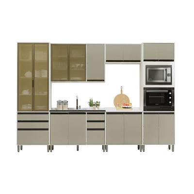 Cozinha Modulada Completa 6 Peças Sem Tampo Linea Luciane Mó Pátina Ff-mocca Laca