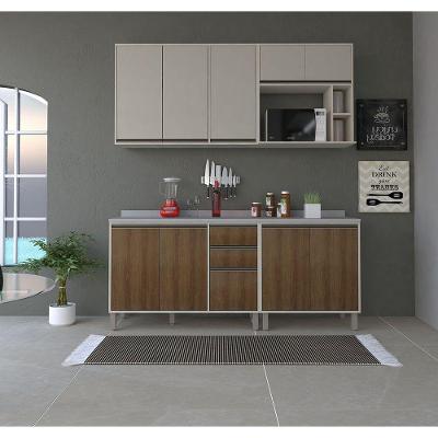 Cozinha Modulada Compacta 4 Peças Com Tampo Linea Luciane