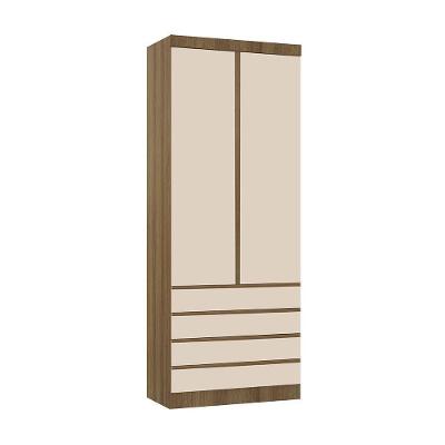 Guarda Roupa Modulado Veneza 2 Portas 4 Gavetas Avelã