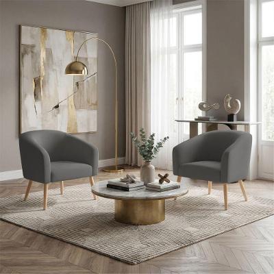 Kit 2 Poltronas Sala Stella Decorativa Grafite D'Rossi