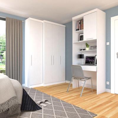 Guarda Roupas E Bancada Home Office Alpes Luciane Móveis Branco Pf-branco Pf