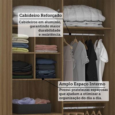 Guarda Roupa Modulado 2 Portas Deslizantes 3 Gavetas