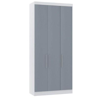 Guarda Roupa Modulado 101,5cm 3 Portas Alpes Luciane Móveis Branco Pf-grey Sky Pf