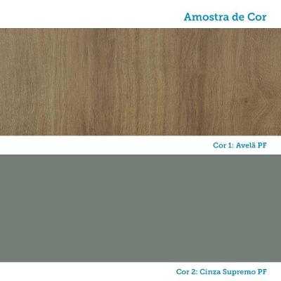 Guarda Roupa de Canto Veneza 1 Porta Bater Avelã Pf-Cinza Supremo Pf MDP