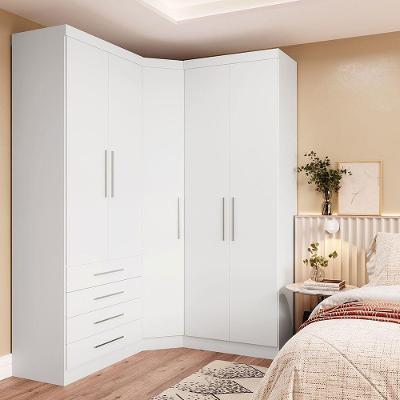 Guarda Roupa De Canto 3 Peças 5pt 4 Gv Alpes Luciane Móveis Branco Pf-branco Pf