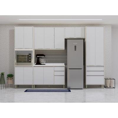Cozinha Modulada Compacta 5 Peças Com Tampo Art Luciane Móve Pátina-cinza Cristal